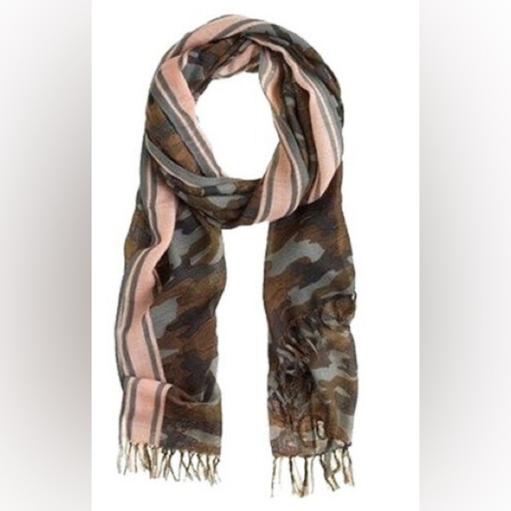 J. Crew Camo Pink Scarf
